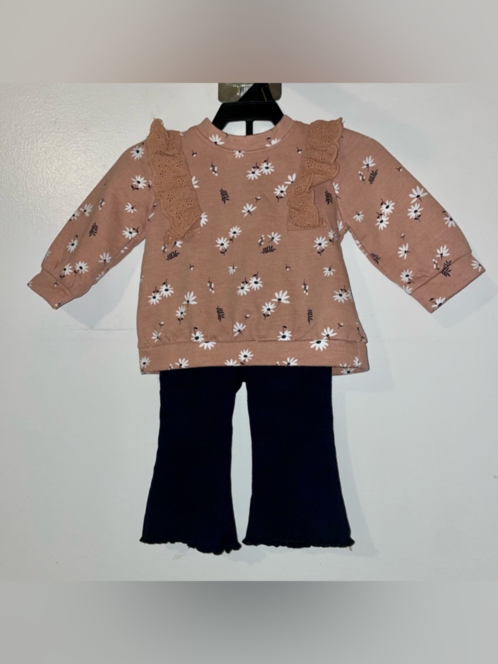 Nicole Miller Girls Floral Ruffle Sweatshirt Set